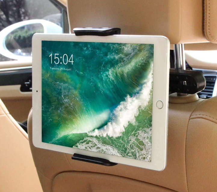 iPad mounted on car