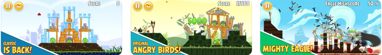 Angry Birds iPhone game screenshots