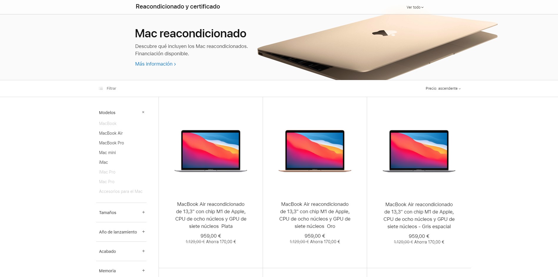 MacBooks reacondicionados por Apple