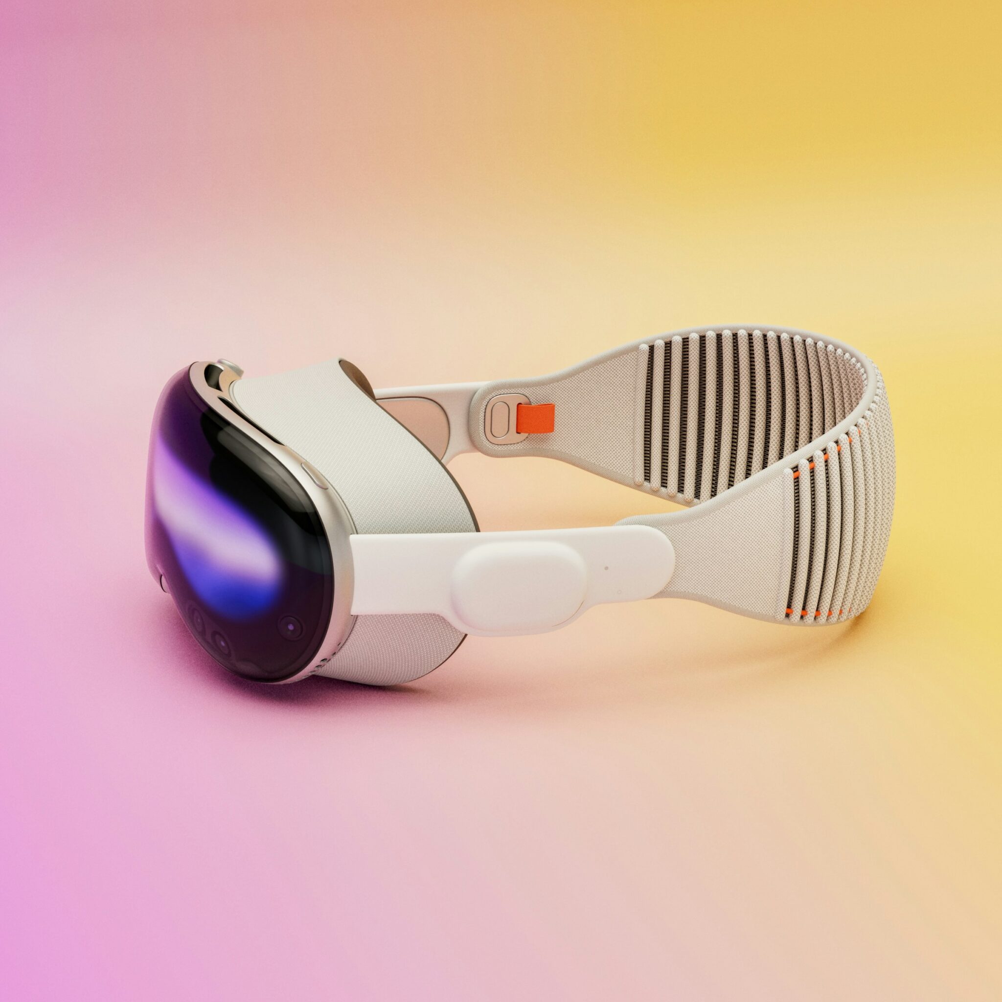 Apple Vision Pro en un fondo colorido