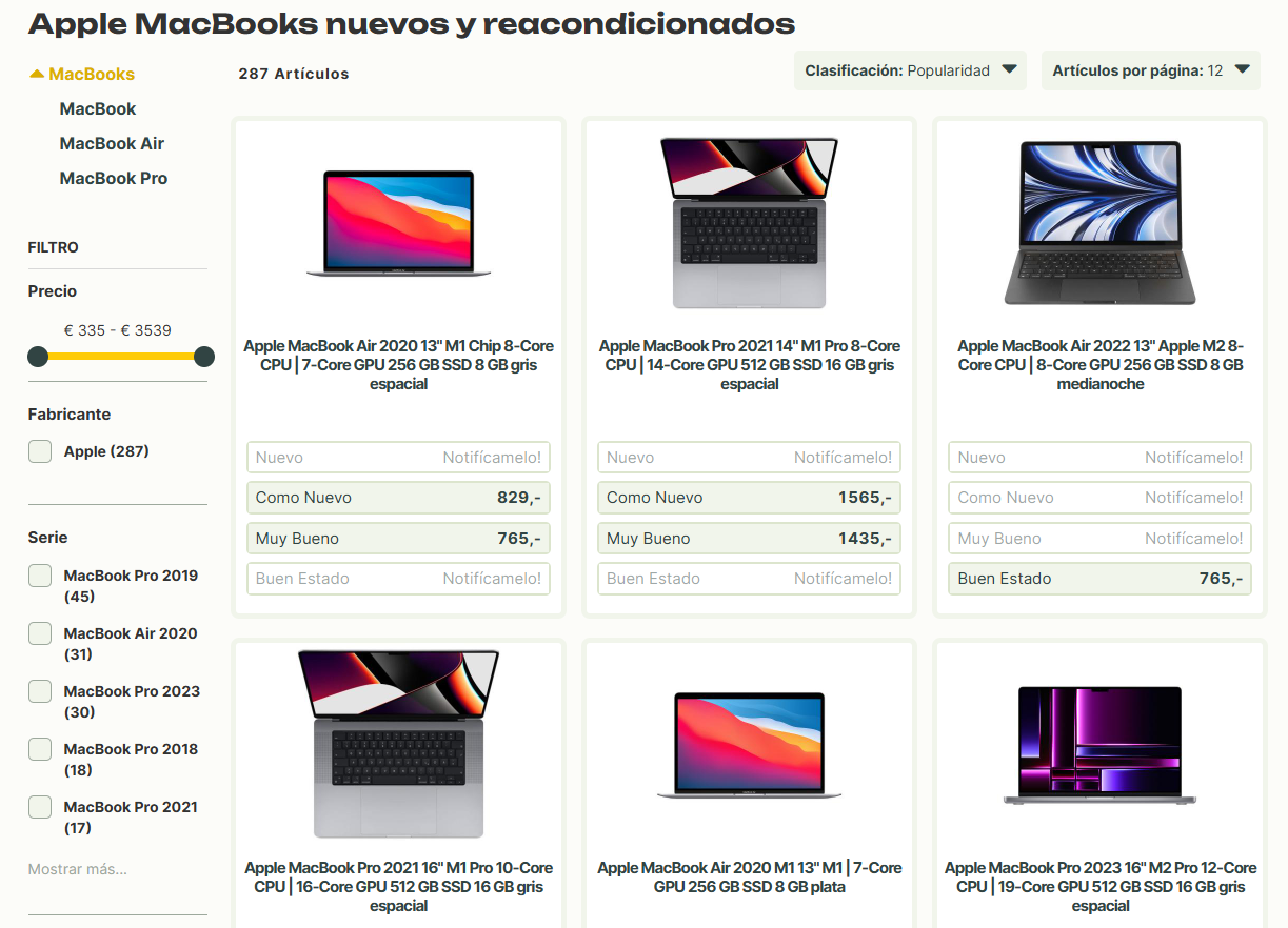 MacBooks reacondicionados en Asgoodasnew