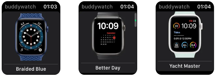 Buddywatch app screenshots