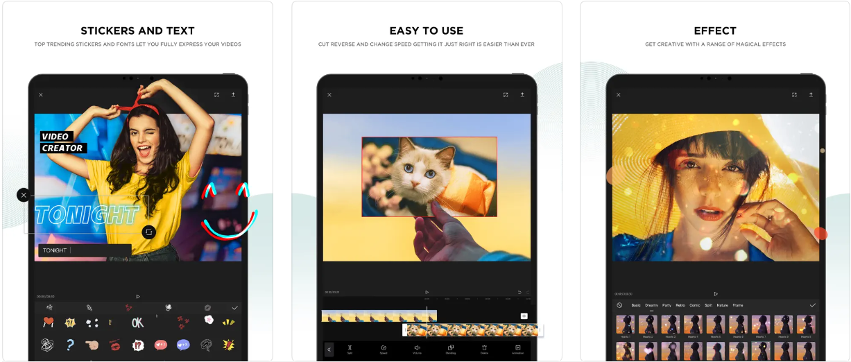 Capcut app for iPad screenshots