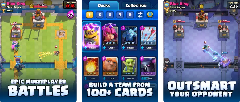 Clash Royale capturas de pantalla del juego para iPad