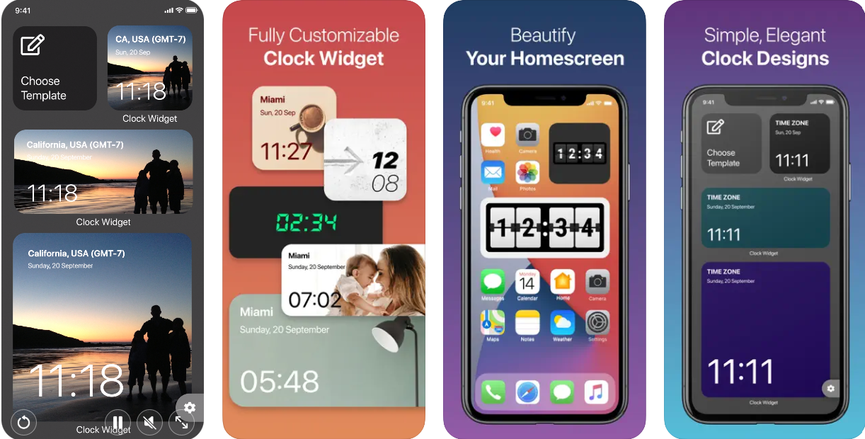 Clock Widget app screenshots