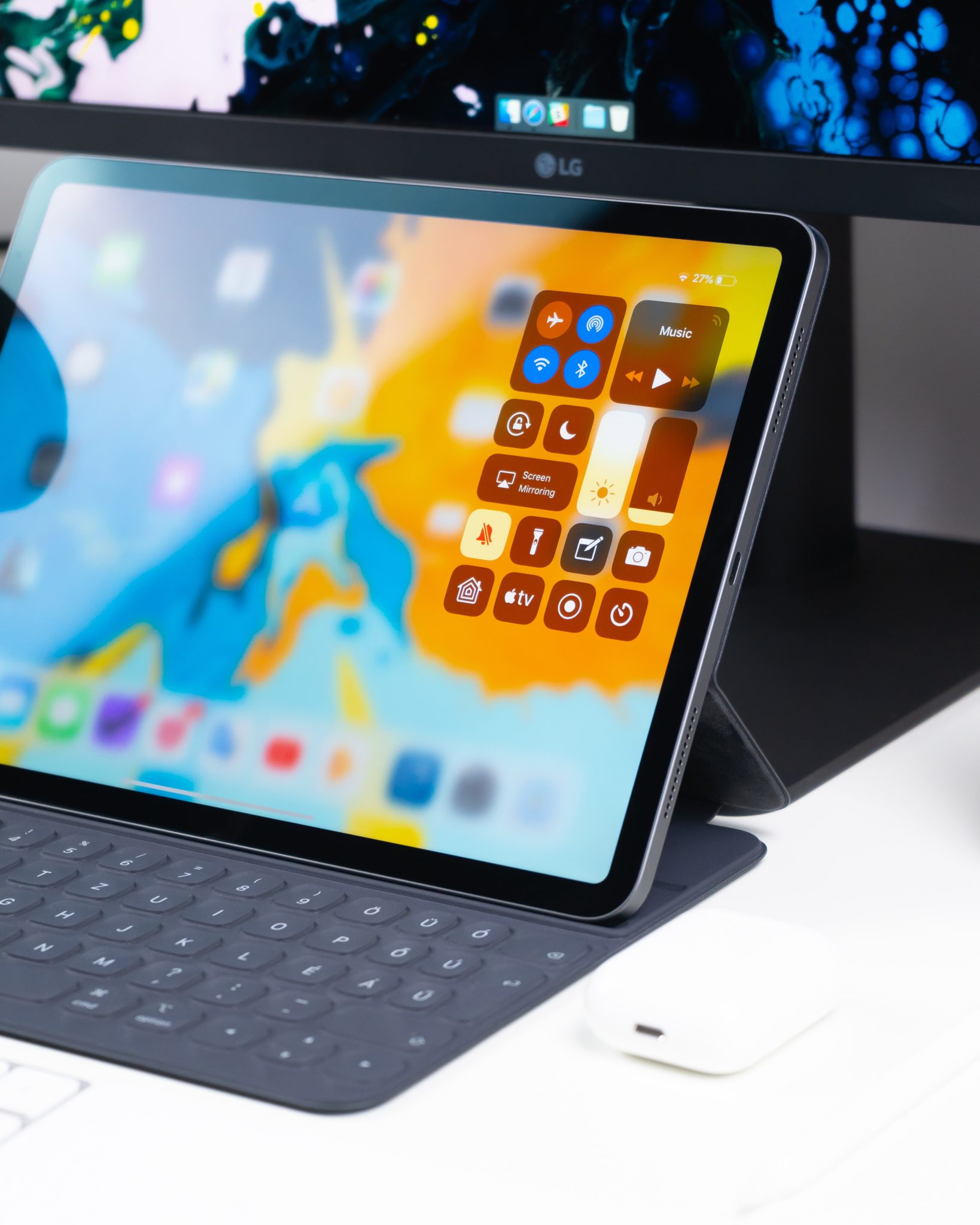 iPad with a keyboard