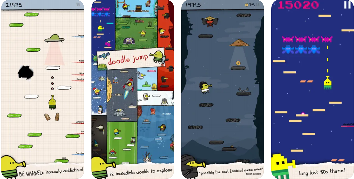 Doodle Jump iPhone game screenshots