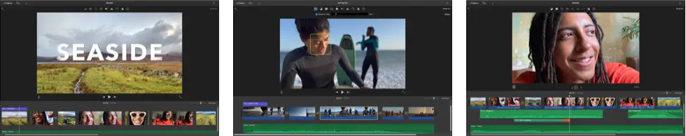 Captura de pantalla de iMovie de Apple