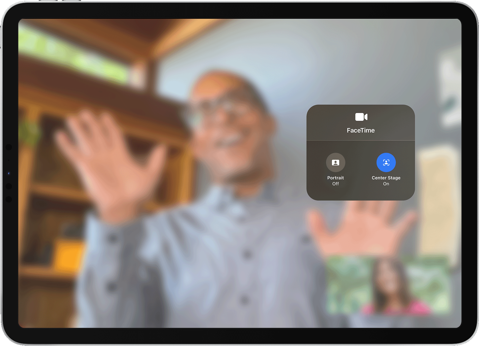 Activating Center Stage on an iPad in a video call