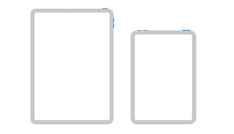 iPad without Home button top and volume buttons