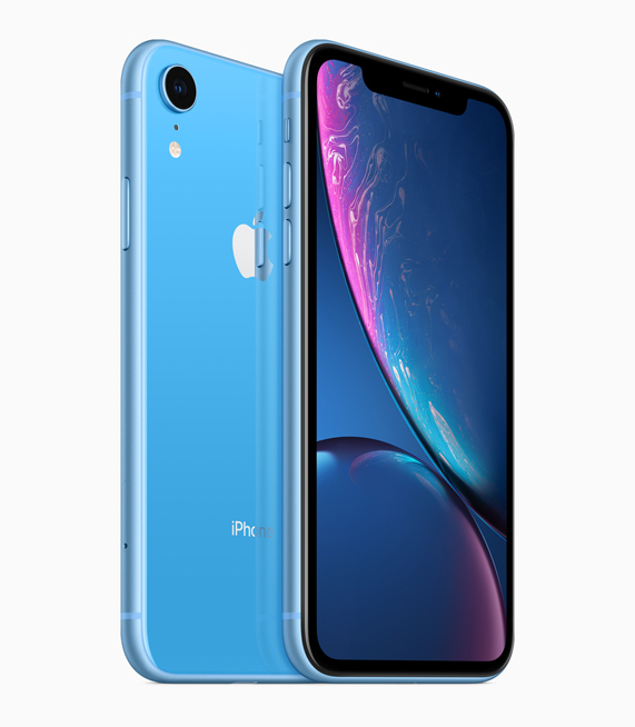 iPhone XR de color azul por delante y por detrás