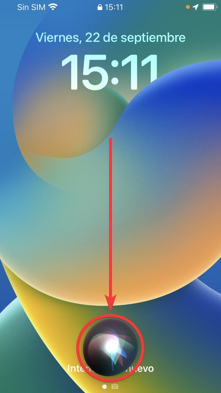 Icono de Siri en el iPhone