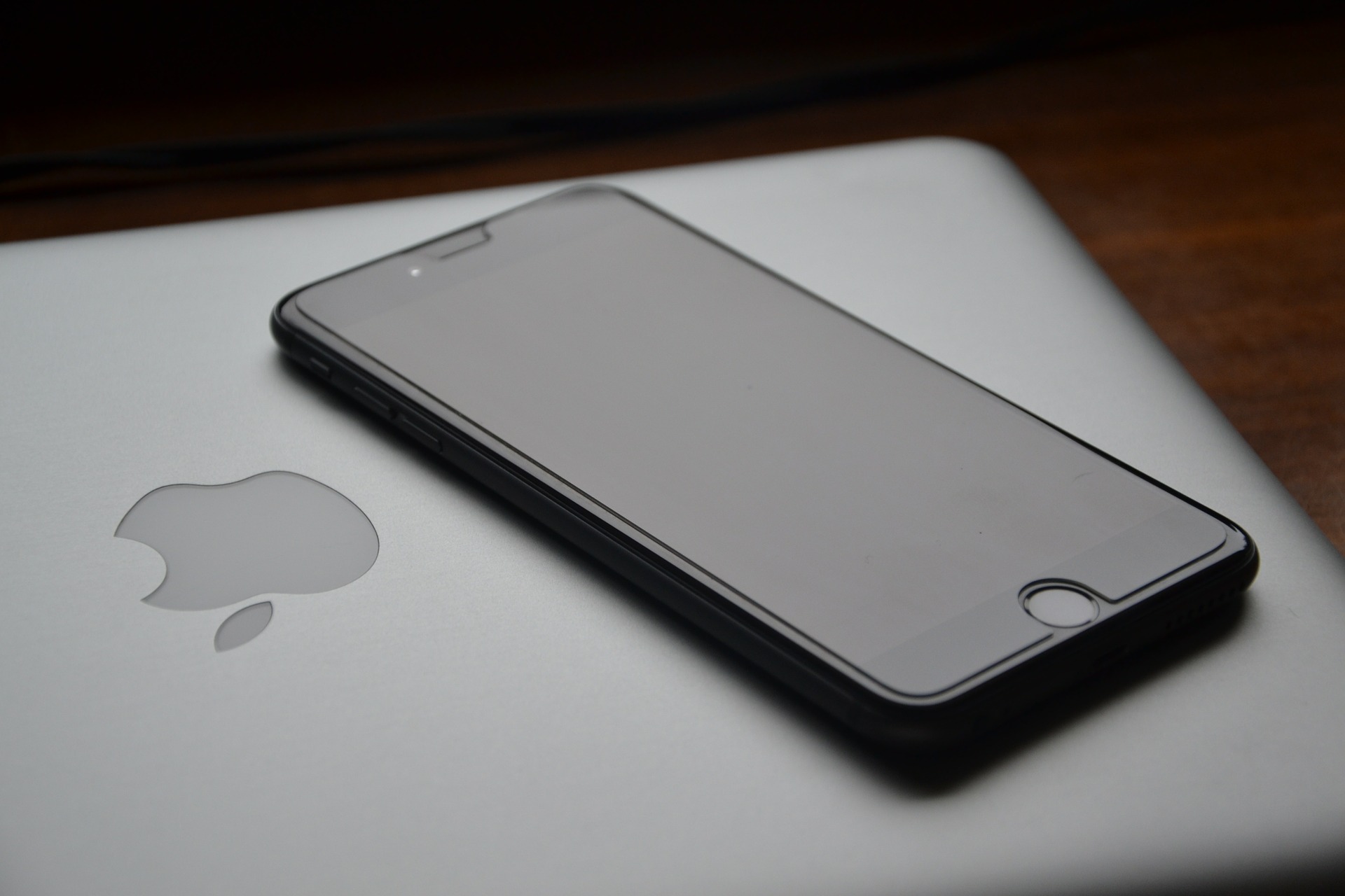 Mac and iPhone on top