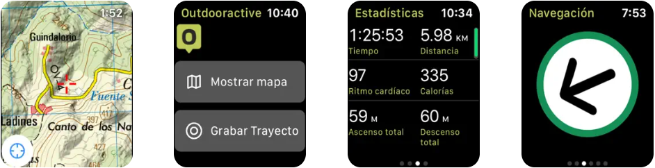 Outdooractive app de Apple Watch capturas de pantalla