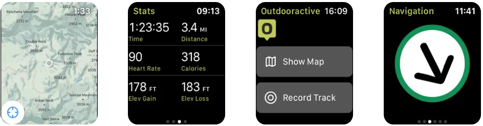 Outdooractive Apple Watch app screenshots