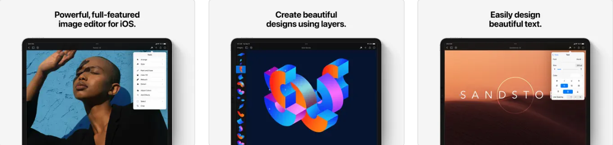 Pixelmator app for iPad screenshots