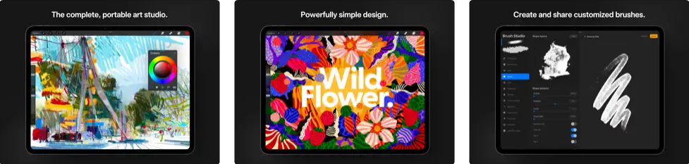 Procreate app for iPad screenshots