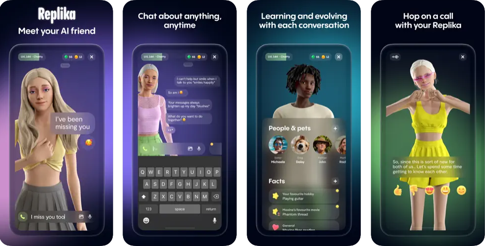 Replika iPhone app screenshots