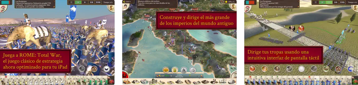 ROME: Total War capturas de pantalla del juego para iPad