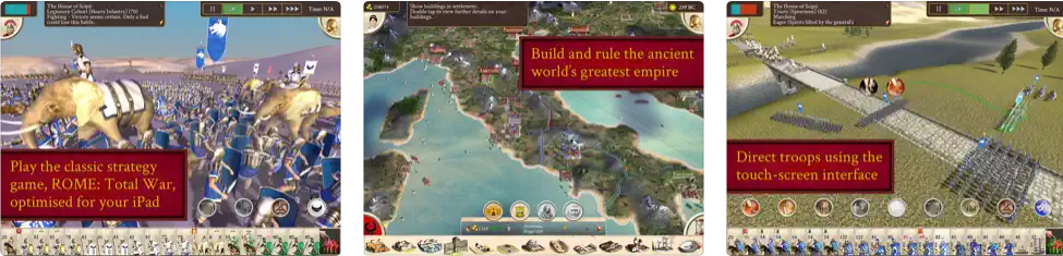 ROME: Total War iPad game screenshots