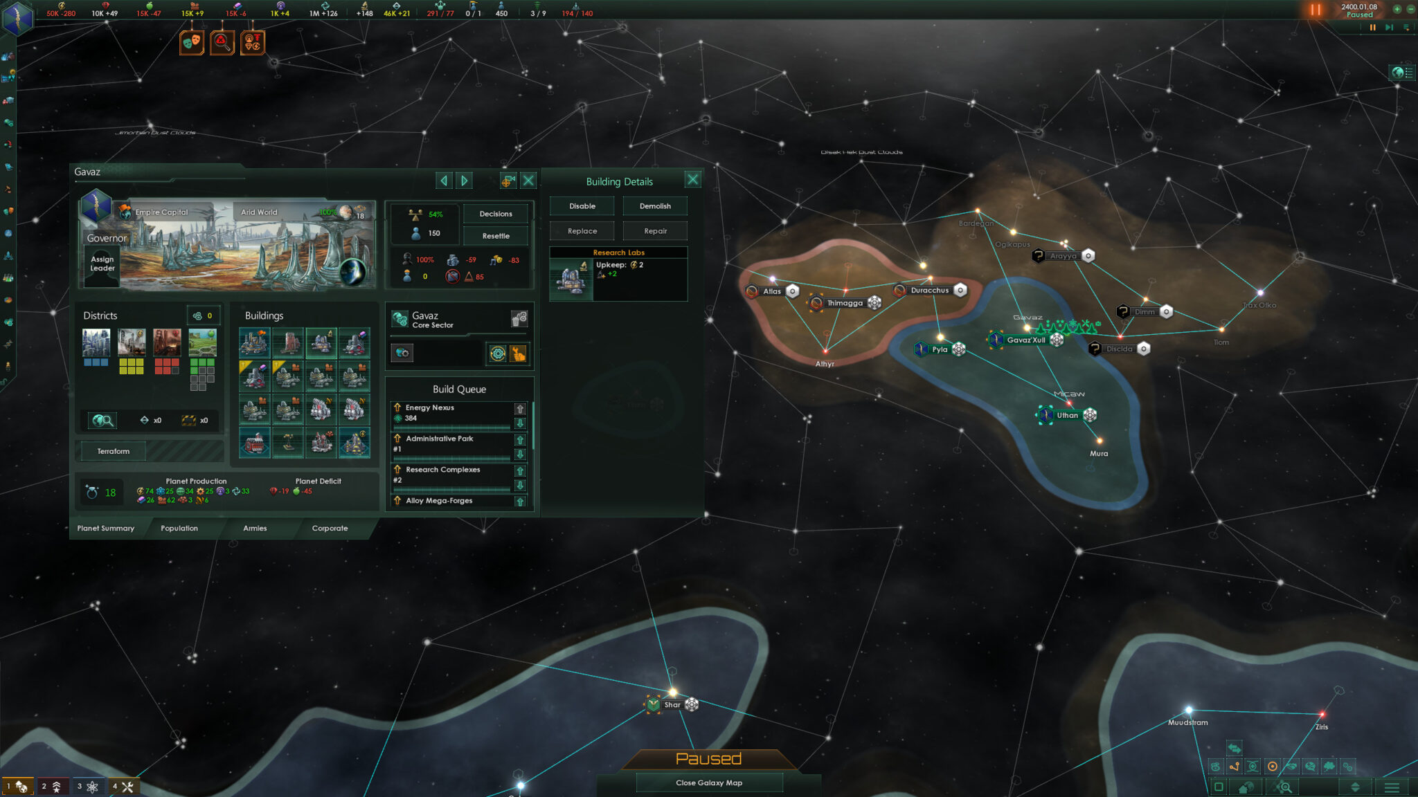 Captura de pantalla del juego Stellaris para Mac