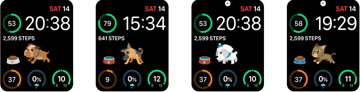 Capturas de pantalla de la app StepDog