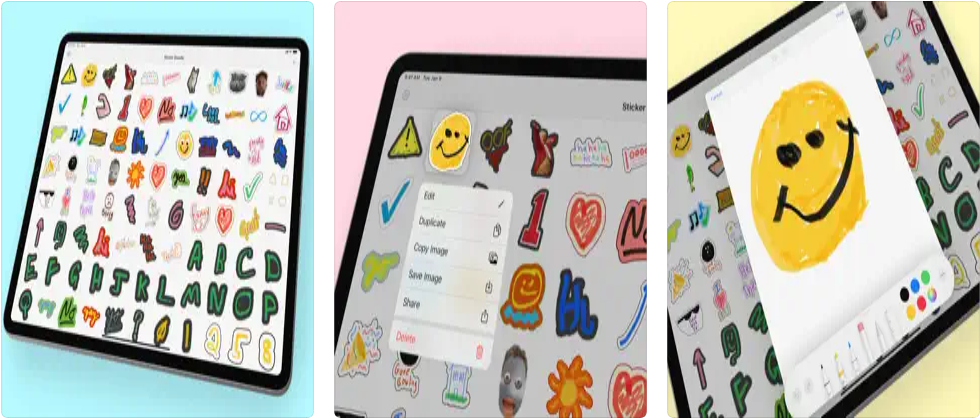 Sticker Doodle app for iPad screenshots