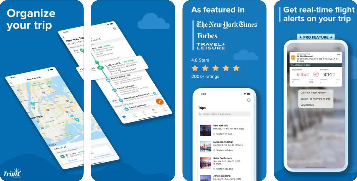TripIt: Travel Planner app screenshots