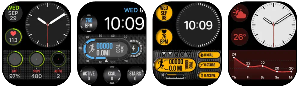 Capturas de pantalla de la app WatchMaker para Apple Watch