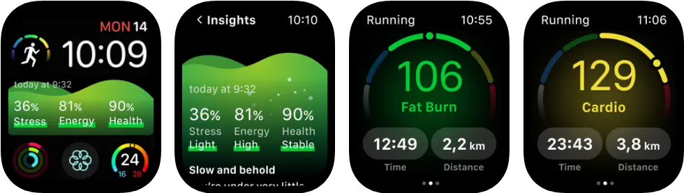 Welltory Apple Watch app capturas de pantalla