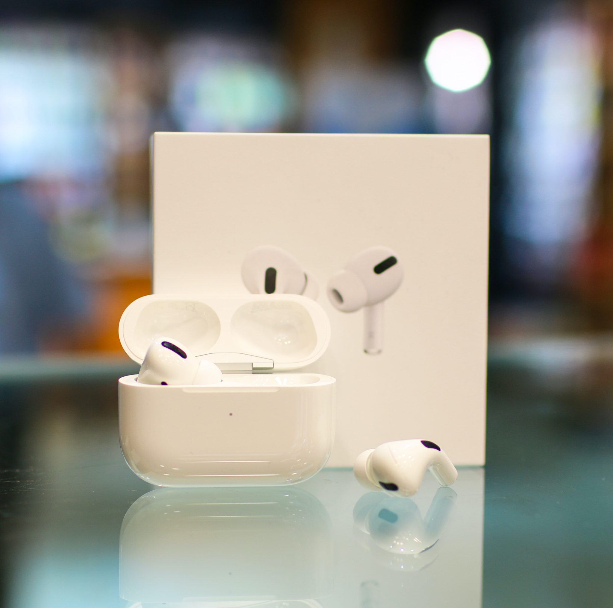 AirPods Pro with the charging case